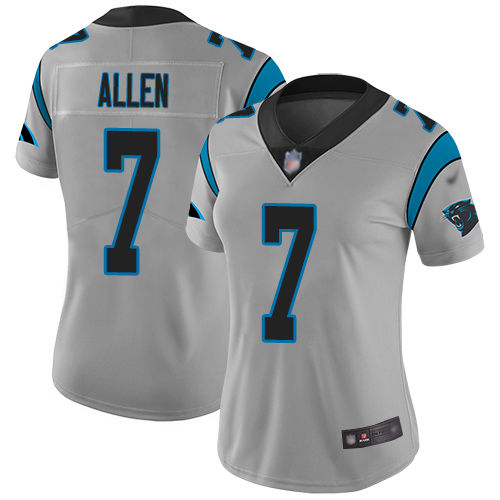 Carolina Panthers Limited Silver Women Kyle Allen Jersey NFL Football 7 Inverted Legend